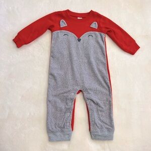 Carters Fox Fleece One-Piece Romper Outfit 12M EUC
